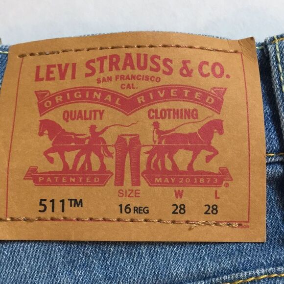 NWT Levi's Boy’s Jeans 511 Slim from Hip to Ankle Stretch 91R511-L3J Sz 16 28x28 - Picture 2 of 16